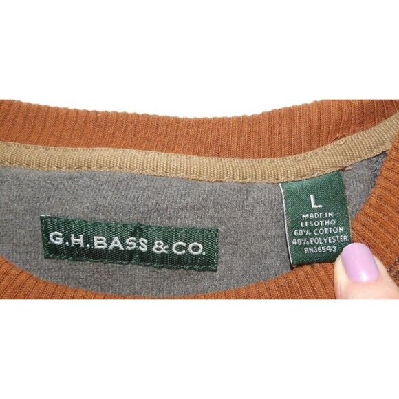 G.H. BASS & CO brown, burnt orange heavier weight sweatshirt men's size L - Picture 4 of 4